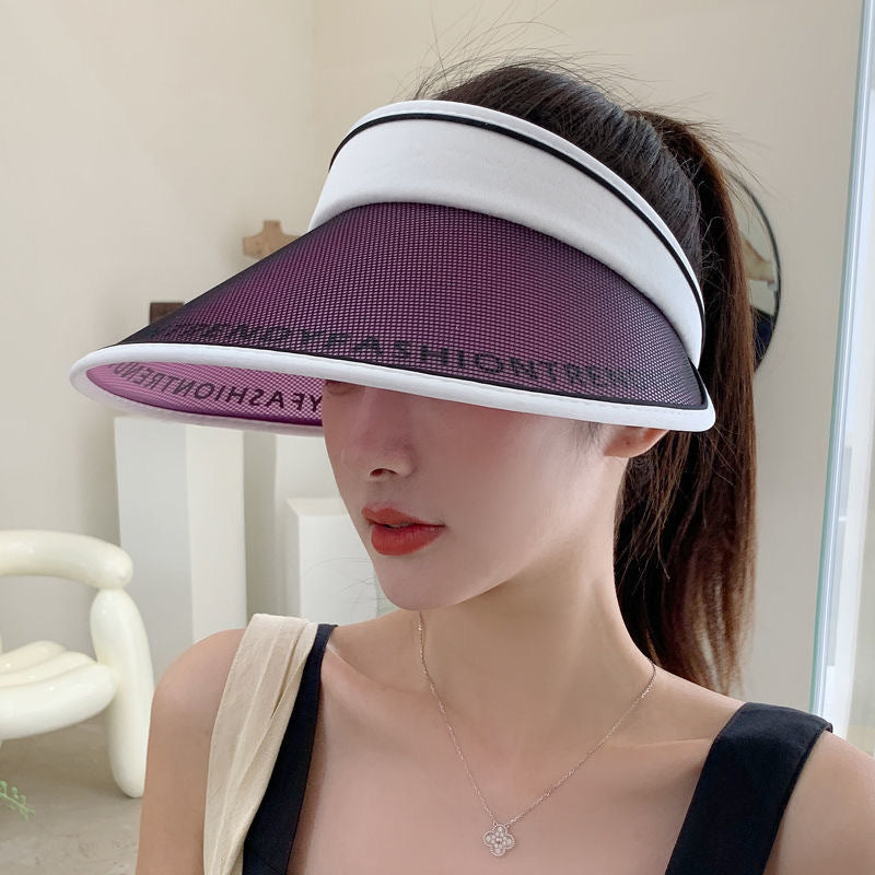 Wholesale Cotton Polyester UV Resistant Large Eave Hollow Top Hat